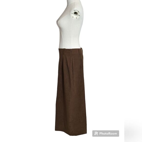 Ingenuity Vintage Faux Suede Brown Maxi Skirt - Picture 3 of 7